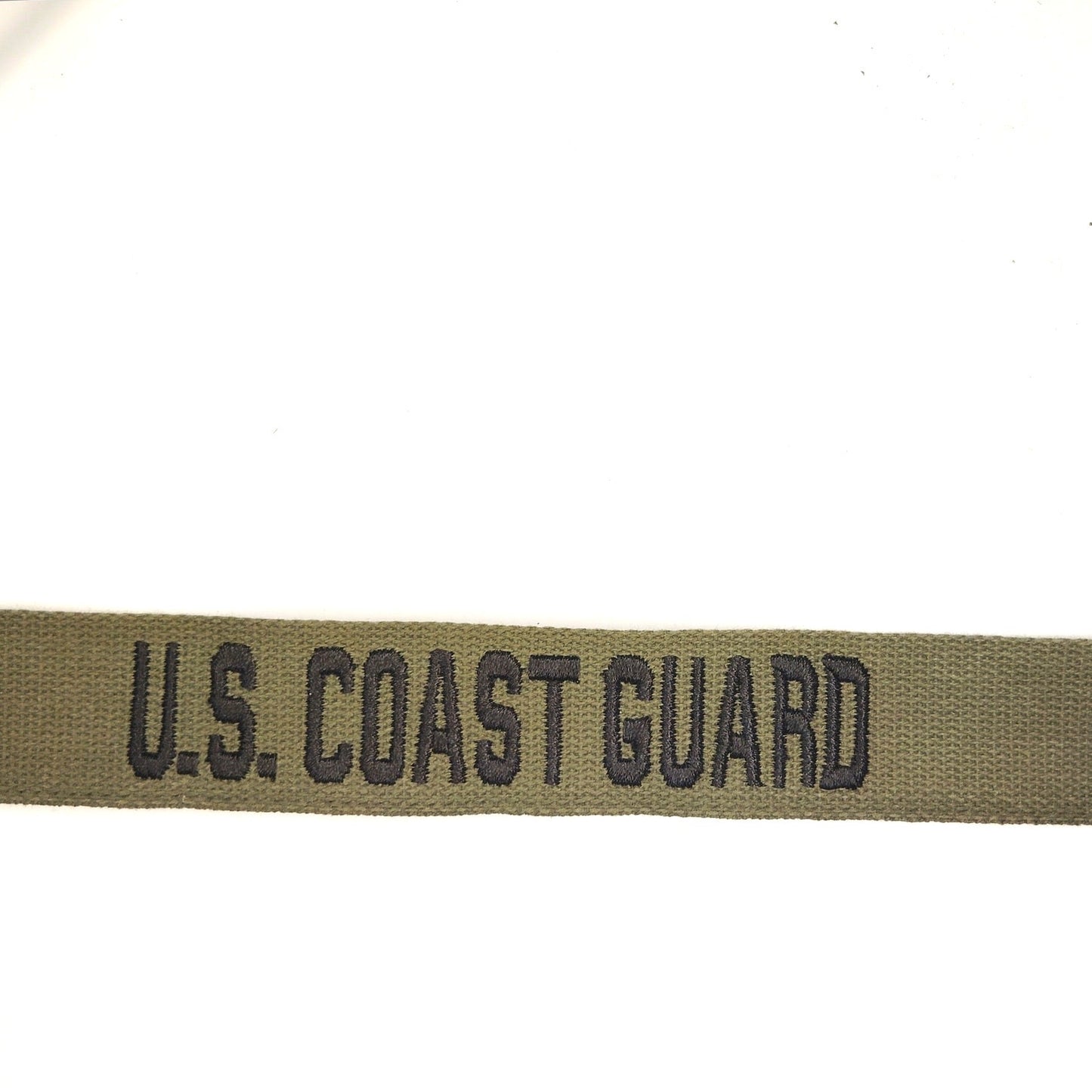 Vintage OD Green Embroidered "U.S. Coast Guard" Uniform Name Tape 7.5" x 1"