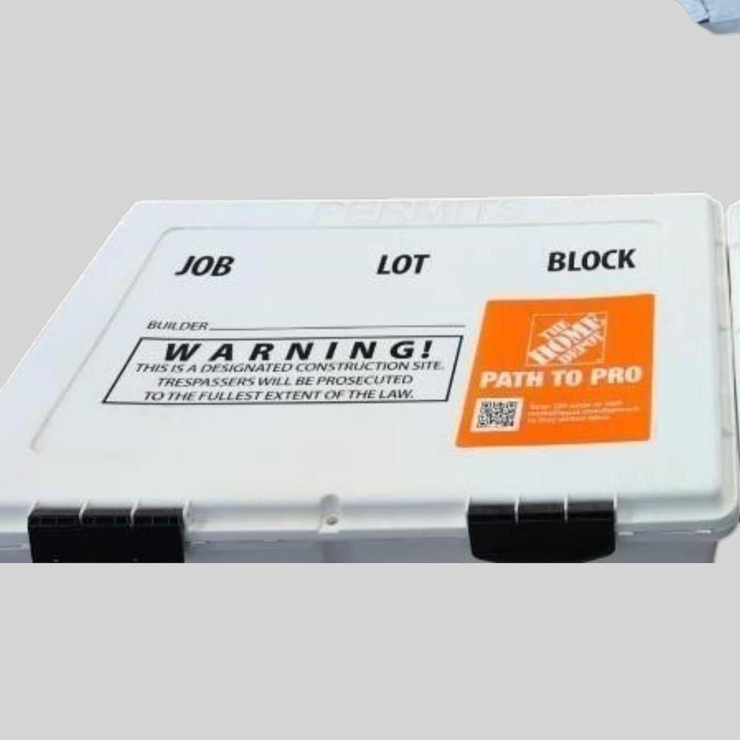 19" x 27" Outdoor/Indoor Permit Box, White Weather‑Sealed Jobsite Bulletin Board