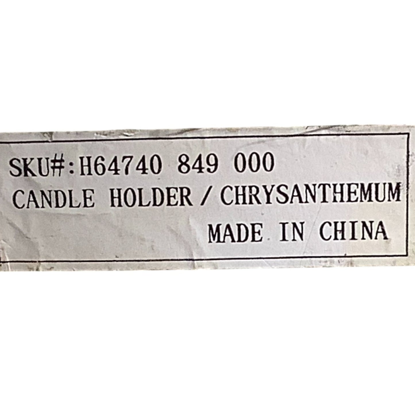 Yi Lin Arts & Treasures of China, 6 Candlesticks / Candleholders, Chrysanthemum