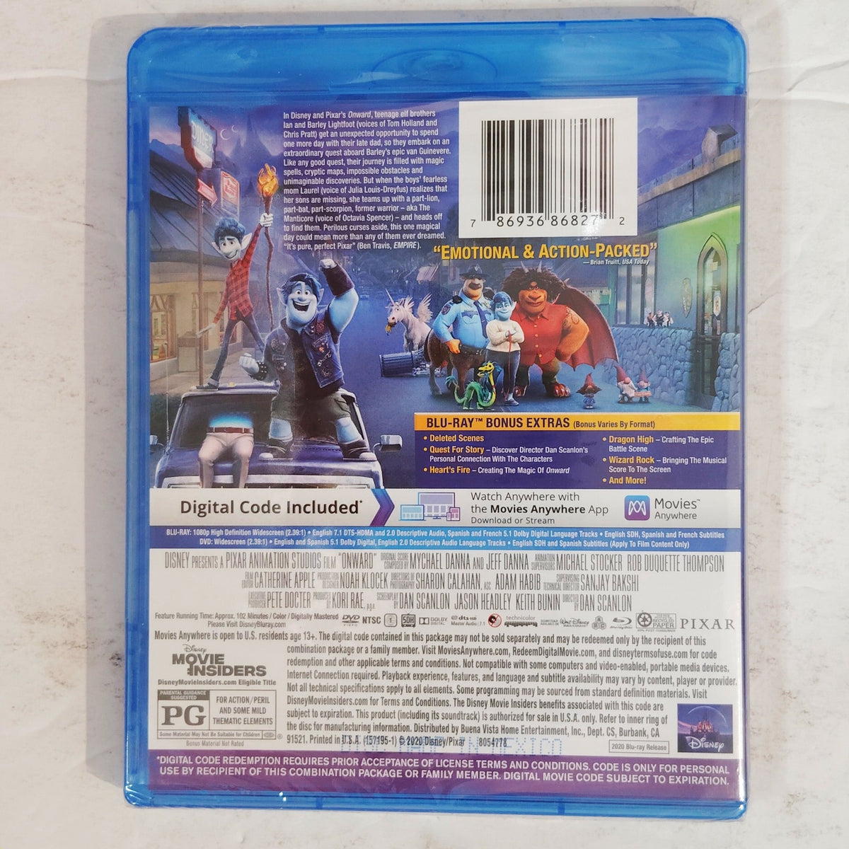 Disney Pixar Onward Blu-ray + DVD, Multi-Screen Edition, NIP