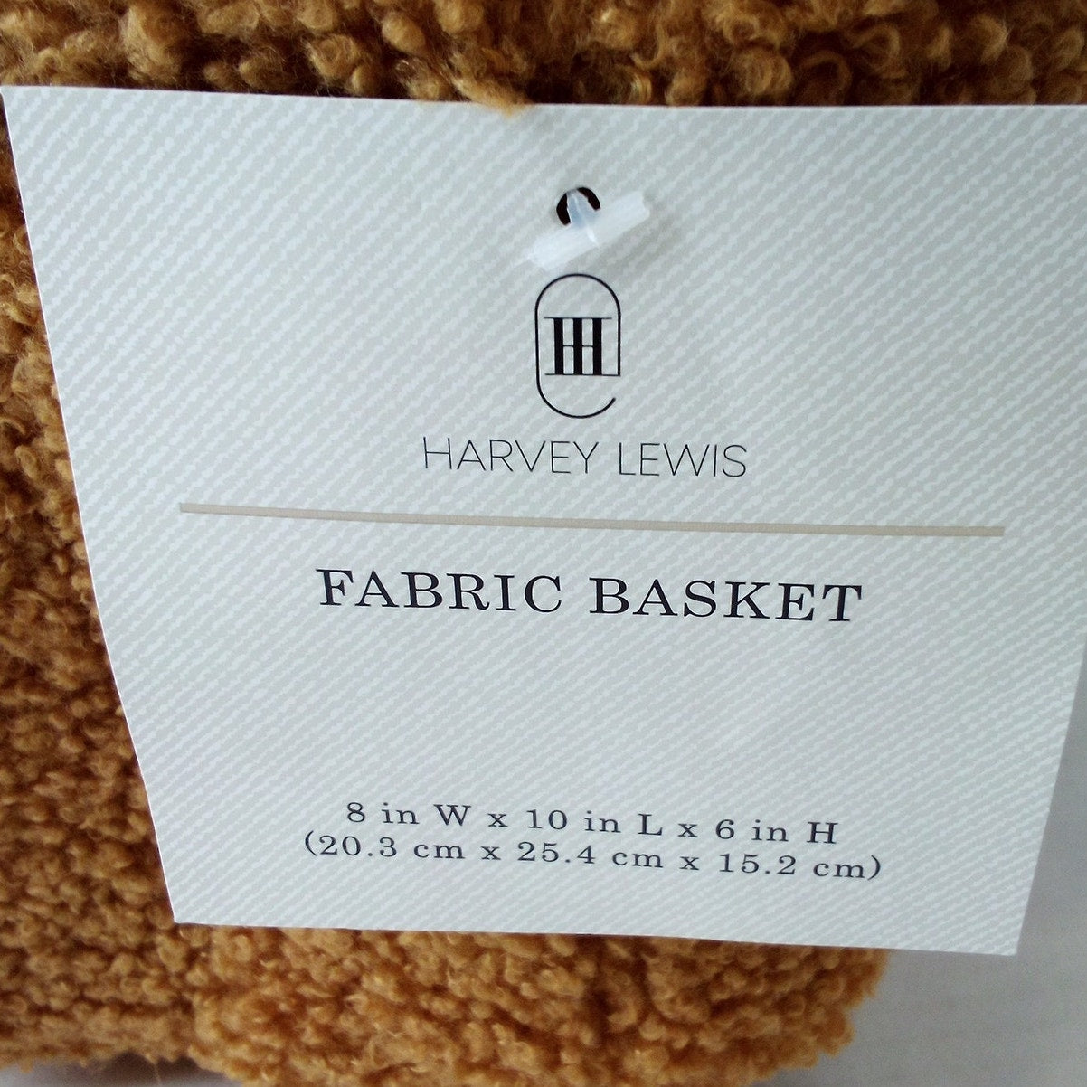 Harvey Lewis Fabric Storage Basket – Brown – 8" × 10" × 6"