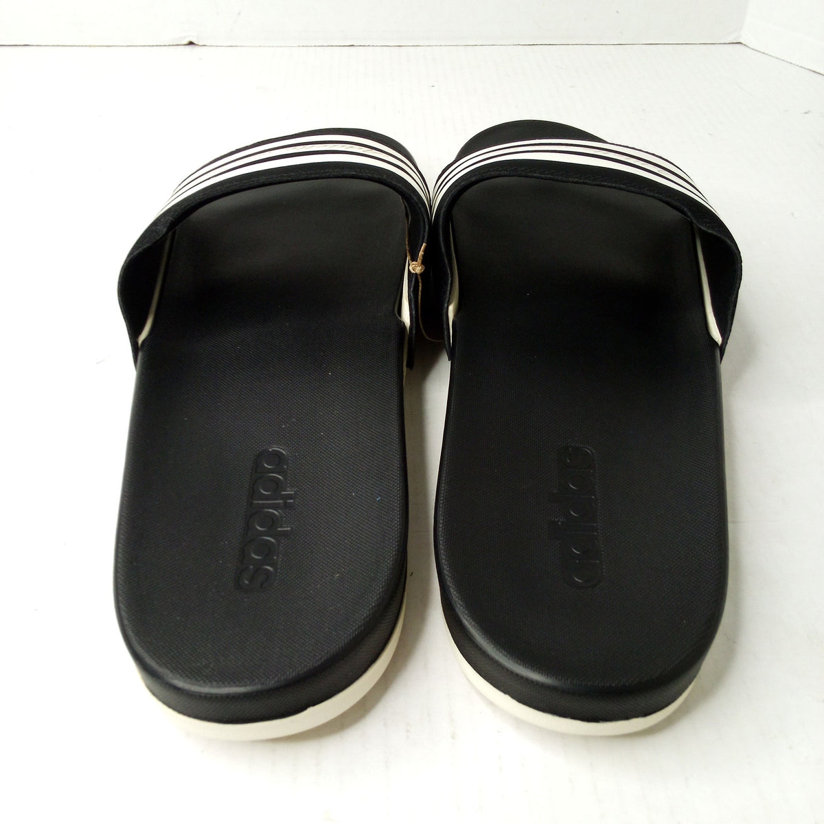 adidas Adilette Comfort Slides Black White, Men's Size 18, Unisex, Sandals