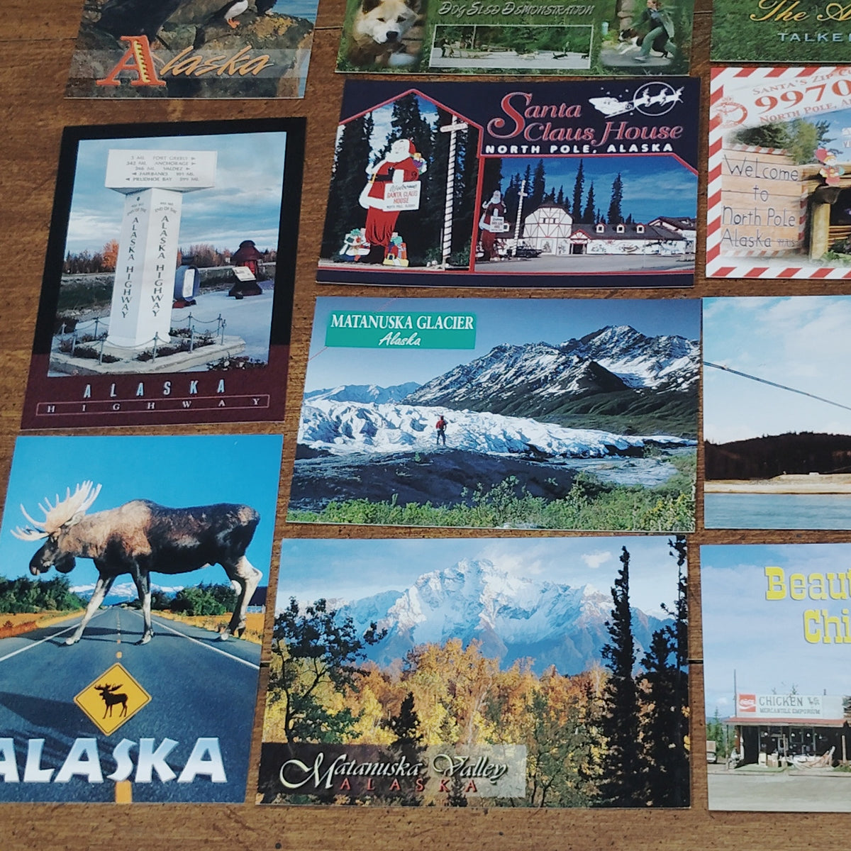 Vintage Alaska & Yukon Postcard Collection (23 pcs)- Glaciers, Wildlife, History