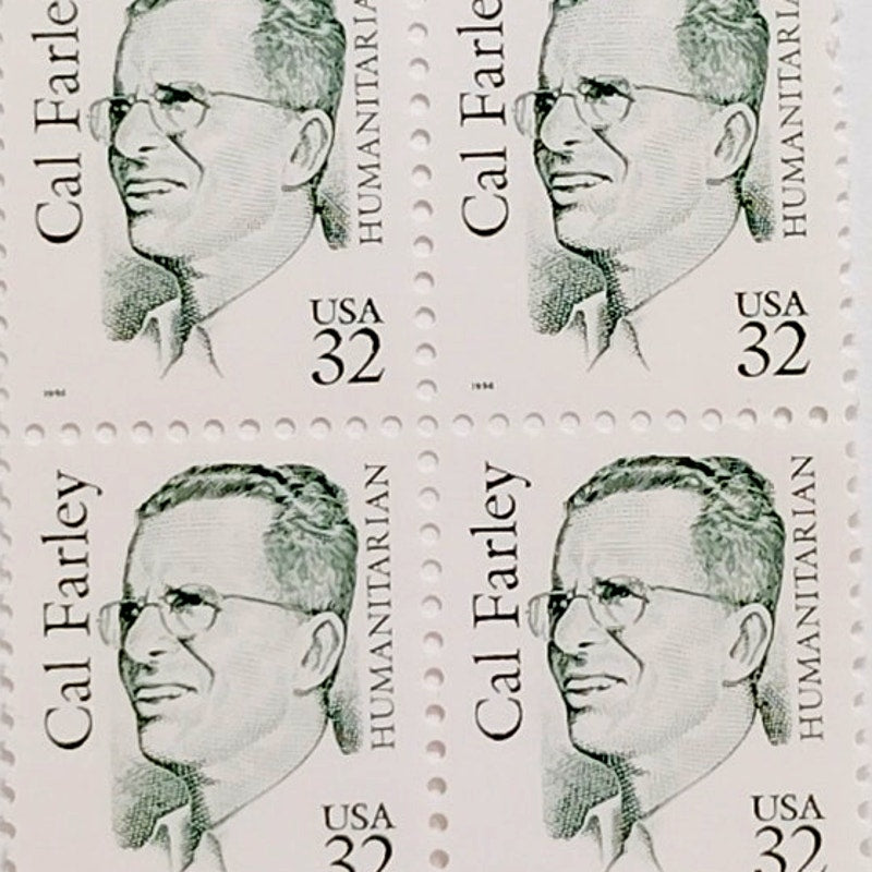 Block of 8 – 1996 USA 32¢ Cal Farley MNH Scott 2934 Great Americans