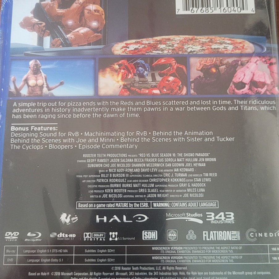 Red Vs Blue Shisno Paradox Blu-ray DVD Combo, Sci-Fi Comedy Action Rooster Teeth