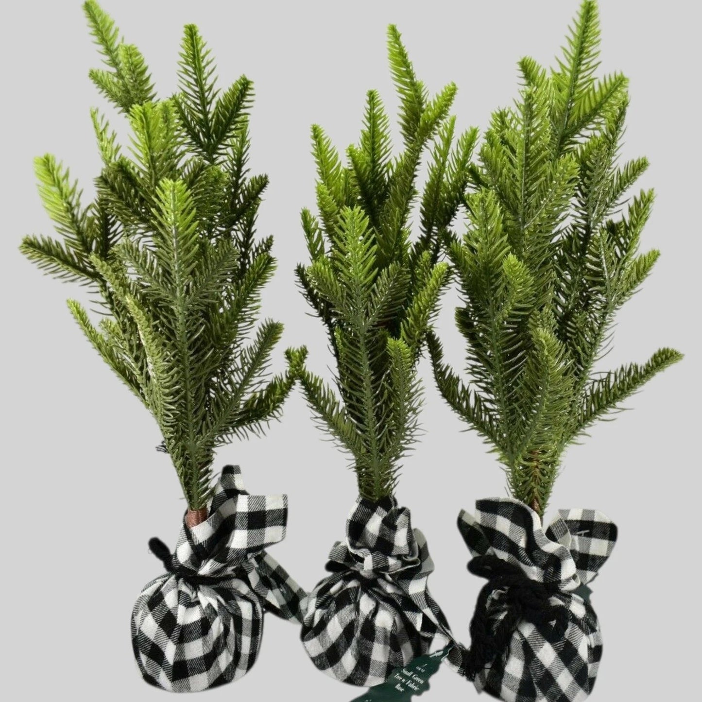 16‑PK Small Centerpiece Trees 14" Tall – B&W Weighted Fabric Base, Rustic Décor
