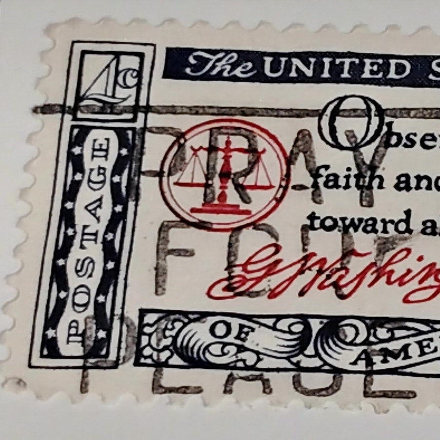 1960 Scott #1139 – 4¢ George Washington / American Credo Series – Canceled