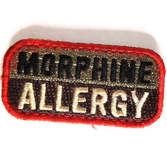 Morphine Allergy Medical ID Tactical Patch 2" × 1" Hook Back