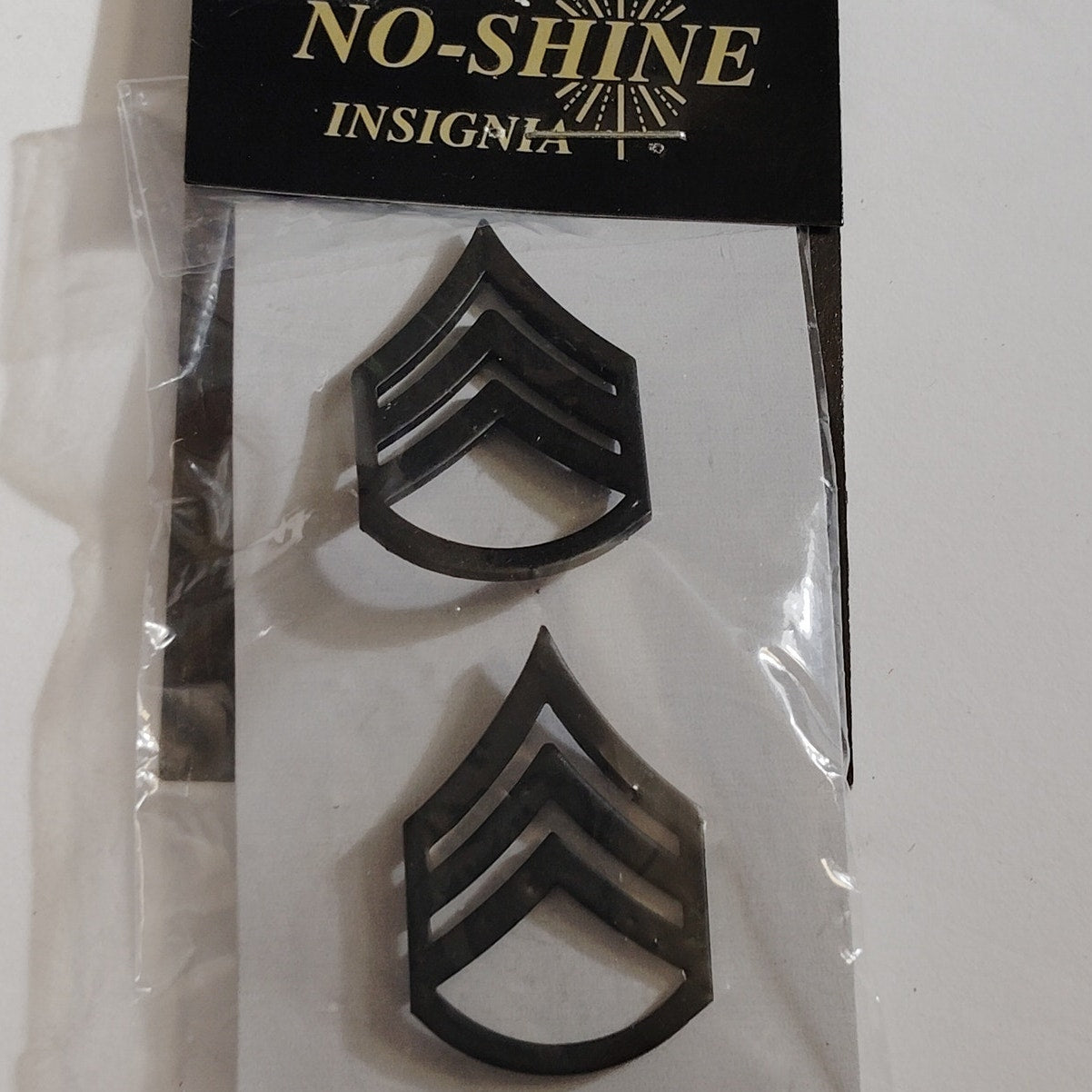 U.S. Army Staff Sergeant SSG E‑6 Subdued Black Rank Novelty Pins 1‑1/4" × 13/16"