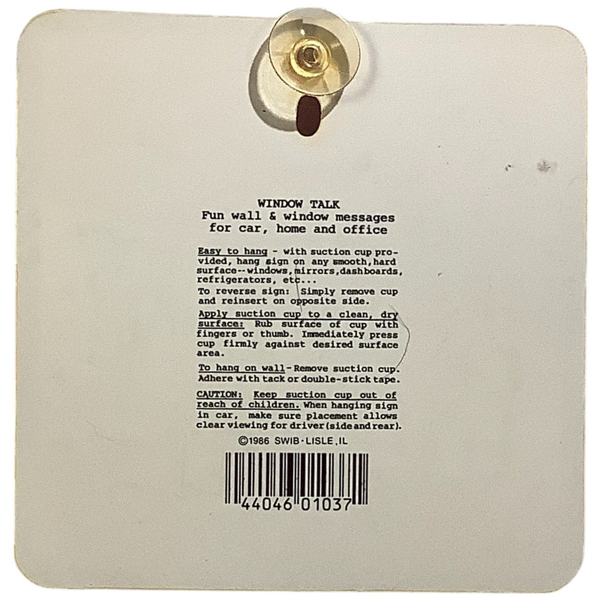 Vintage 1986 Window Talk "Is it Friday Yet?" Suction Cup Sign 5" x 5" HD Plastic