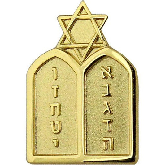 Vanguard U.S. Navy Jewish Chaplain (CJ) Collar Device, 1/2" x 3/4", Gold Finish