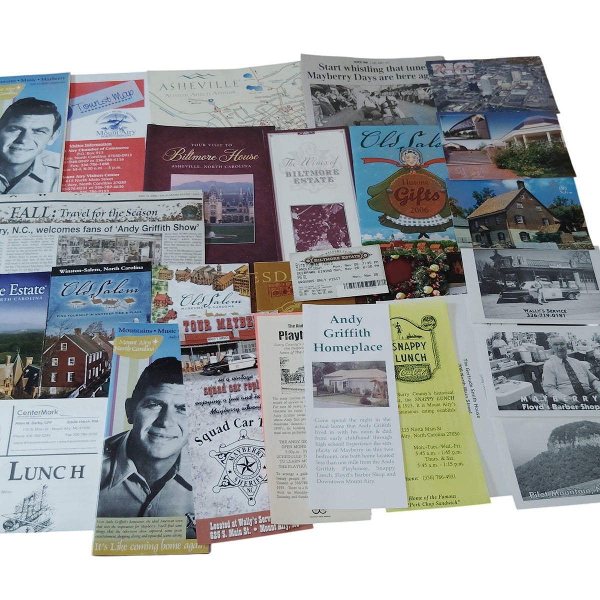 NC Ephemera Collection Vintage 2005 - Biltmore Estate, Old Salem, Andy Griffith