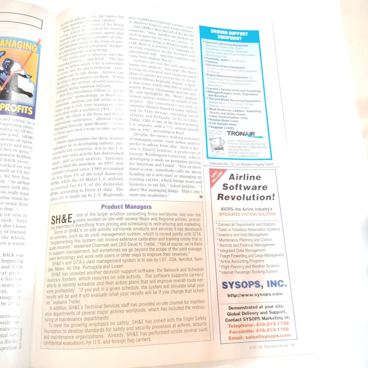 Air Transport World Magazine June 1998 - Building an Alliance Vintage Aviation
