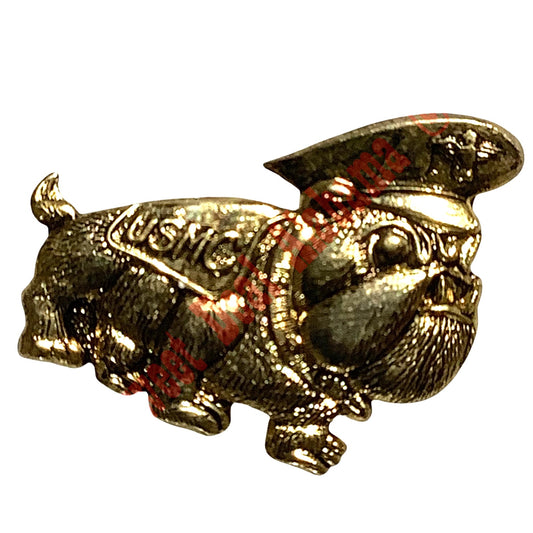 Vintage USMC Bulldog - Hat, Lapel or Tie Pin, 1"H x 1-1/4"W
