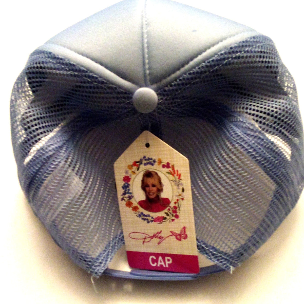 Dolly Parton Butterfly Logo Trucker Cap Light Blue Mad Engine New