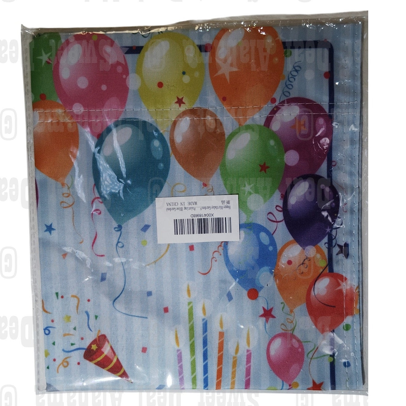 Happy Birthday (Painted Appearance) Hanging Garden Flag  2-Sided Black 12" x 18"