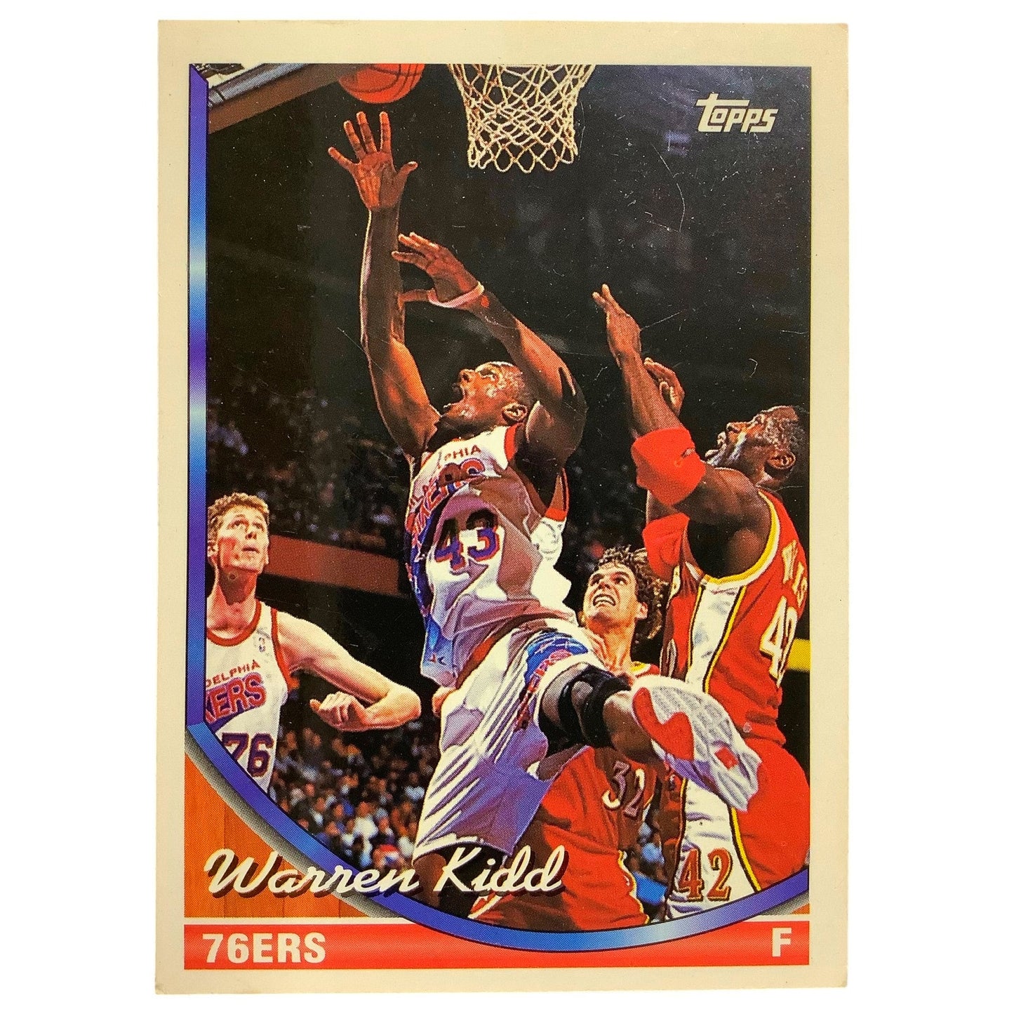 Warren Kidd, Philadelphia 76ers, 1993 Topps Collector's Card 253, EXC