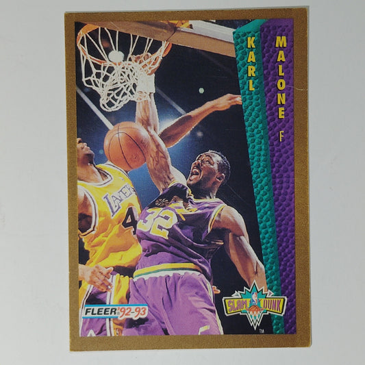 1992-93 Fleer Karl Malone #268 Utah Jazz Slam Dunk Hall of Fame NBA Player