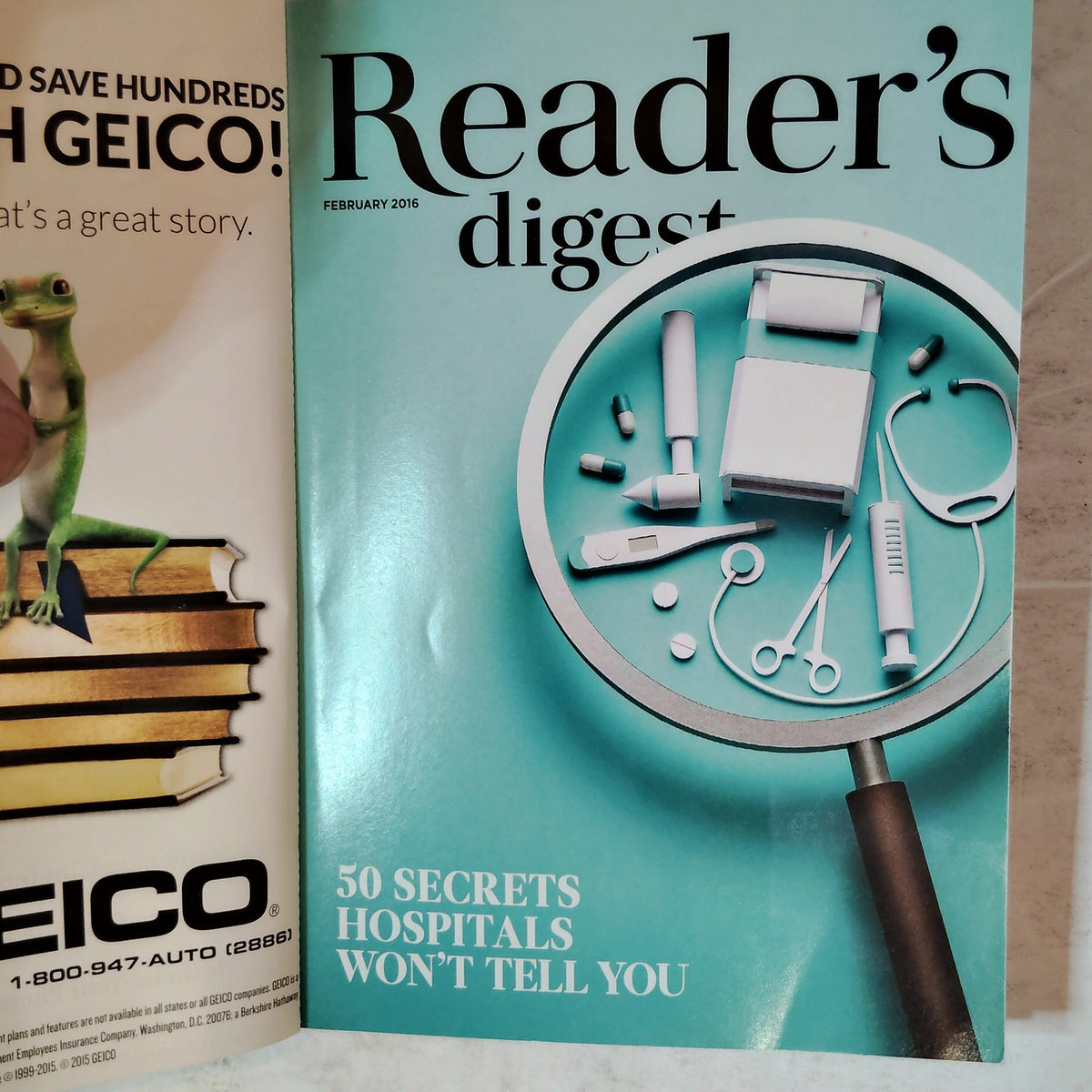 Reader's Digest February 2016 Back Issue Vol 187 No 1117 Hospital Secrets