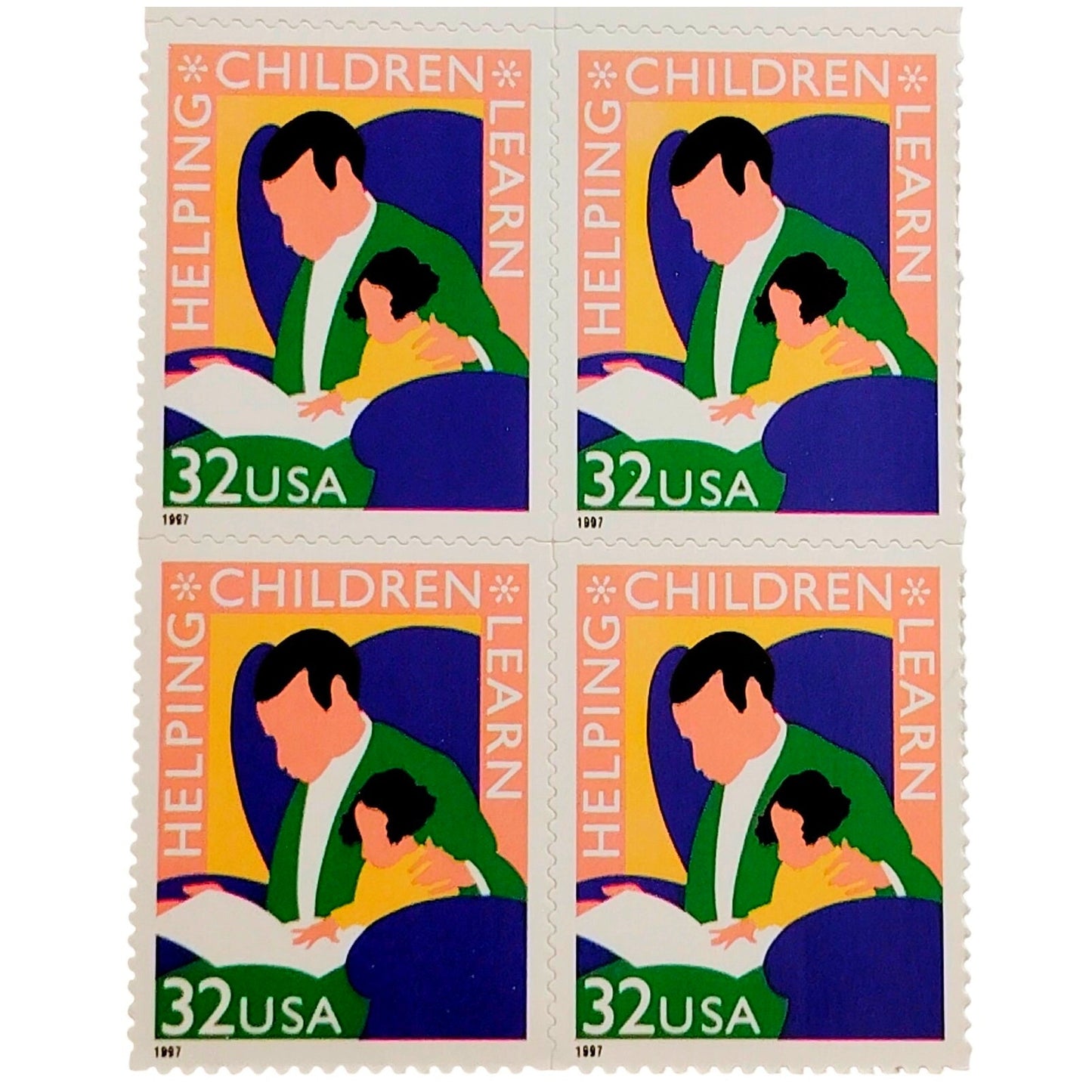 Block of 4 – 1997 USA 32¢ Helping Children Learn MNH Scott 3125