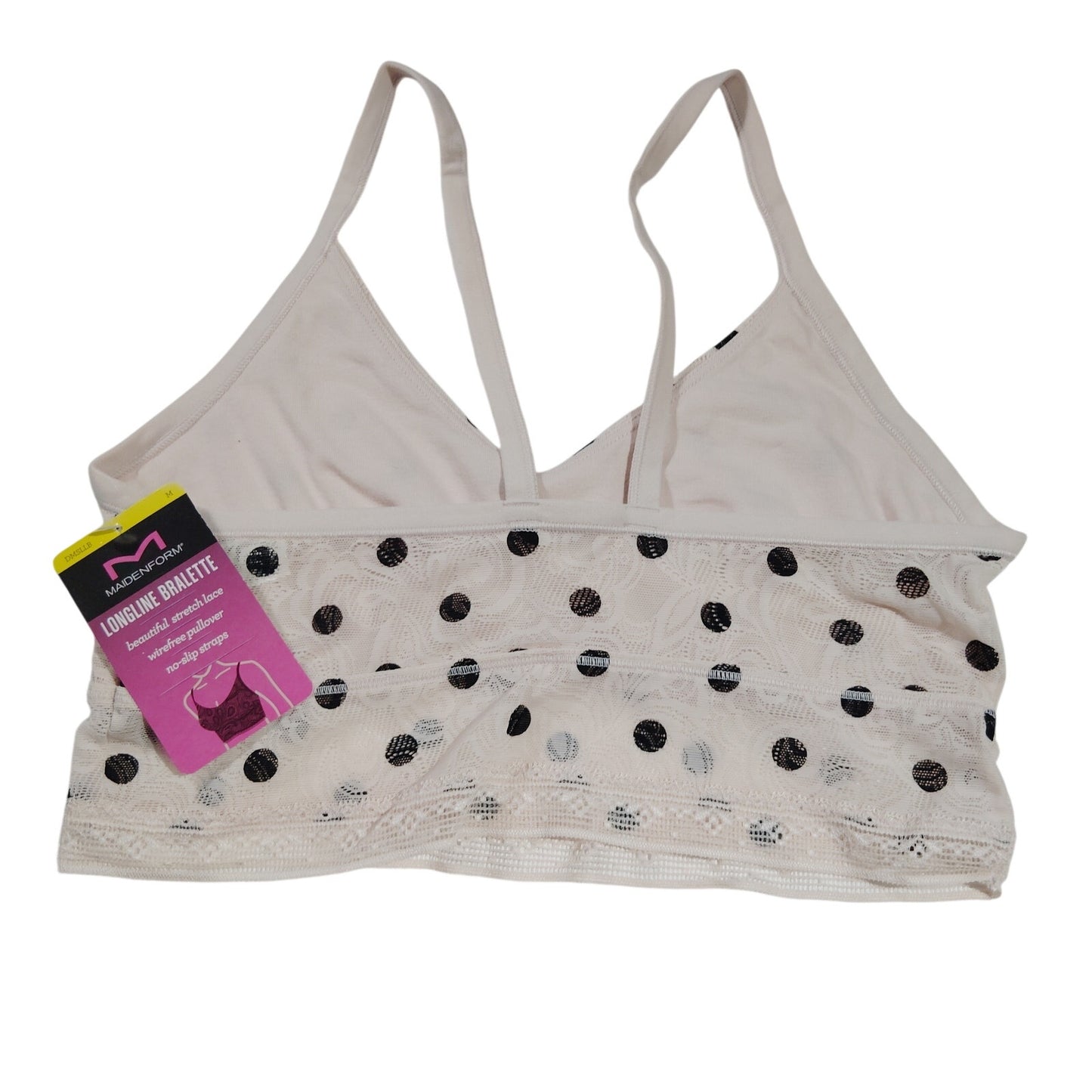 Maidenform All Over Lace Longline Bralette DMSLLB – Modern Dot Sandshell, Medium