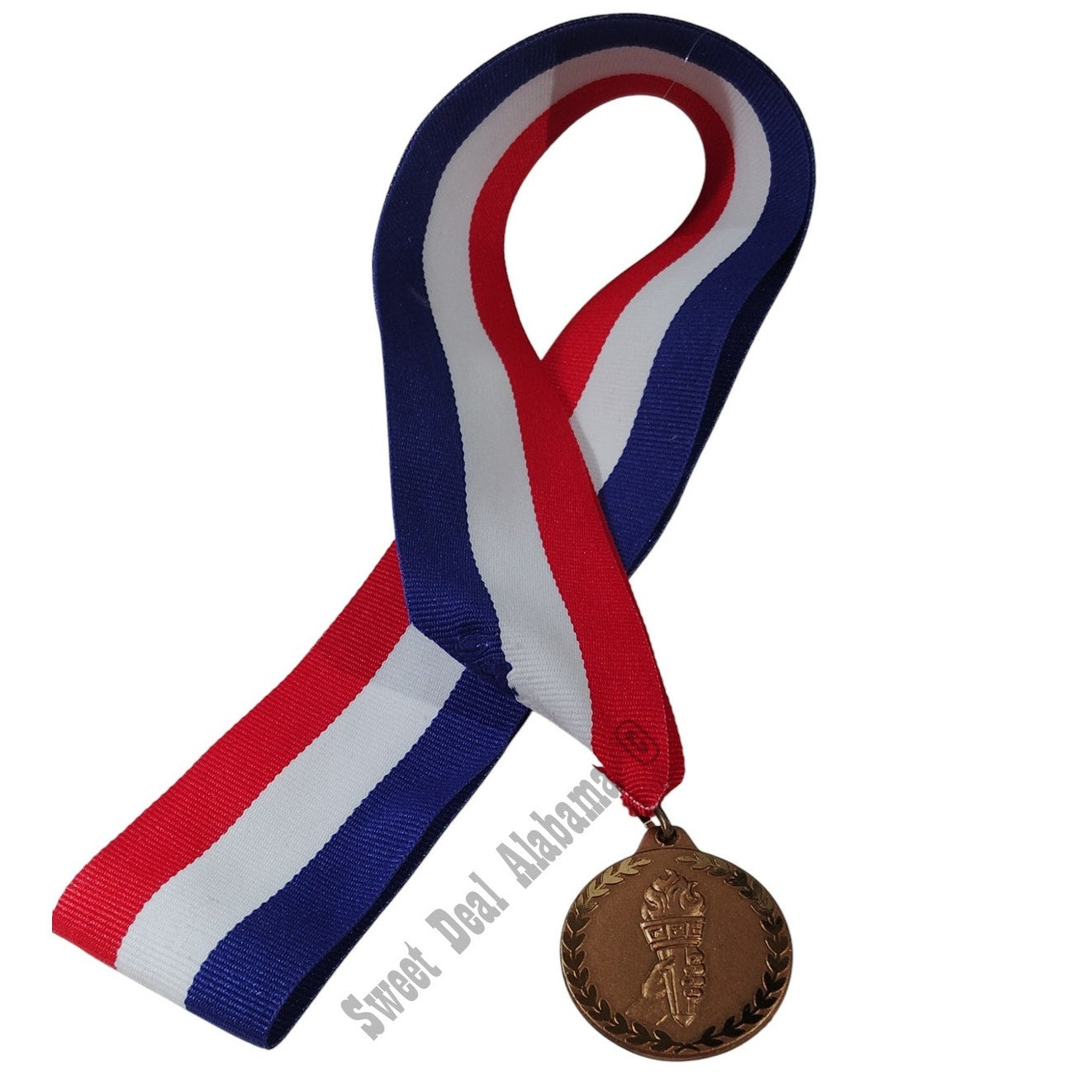 Red, White and Blue Ribbon (29" Cir) with Bronze Torch Medallion (1-1/4"D) Award