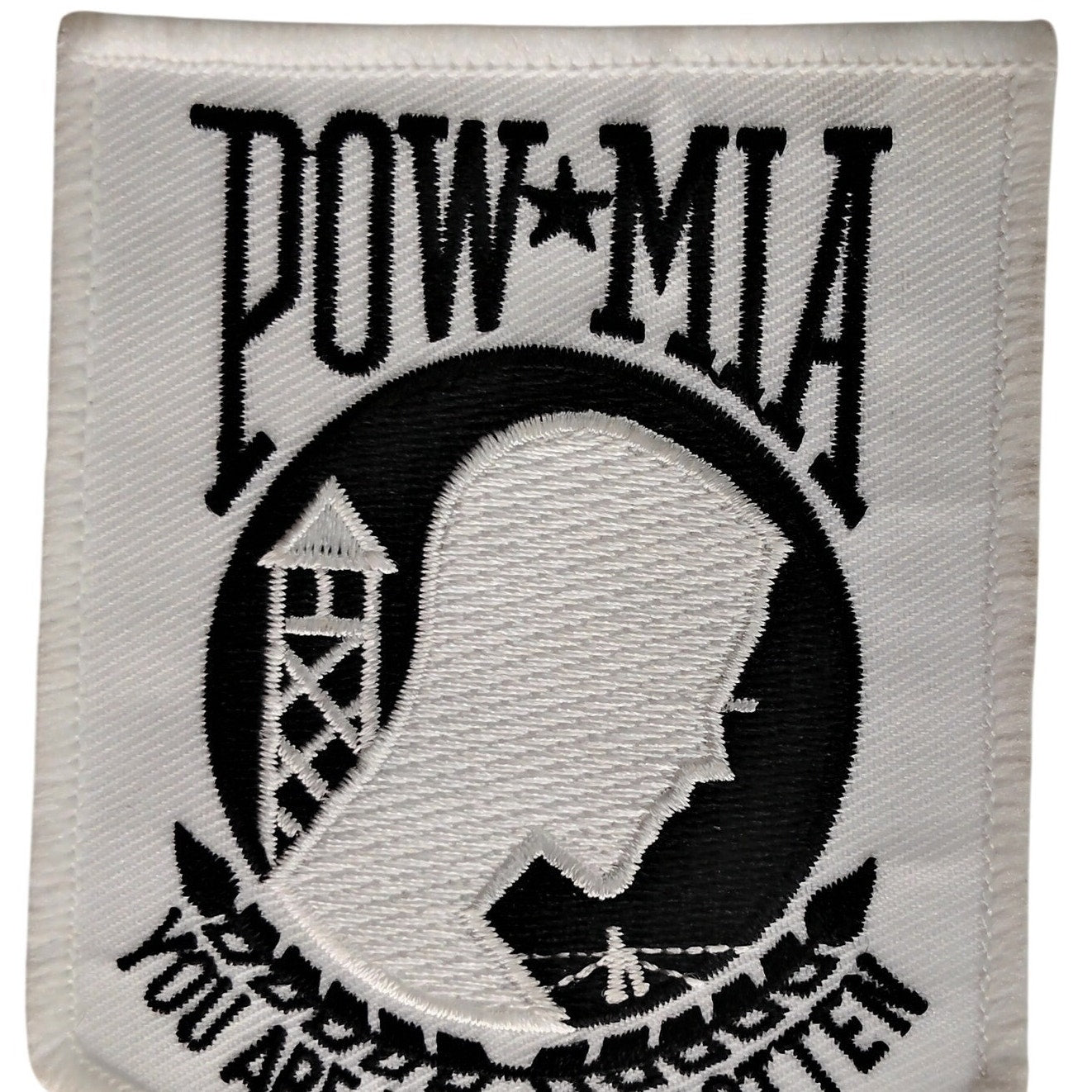 POW MIA Patch Novelty You Are Not Forgotten 4" × 3" Embroidered Iron‑On/Sew‑On