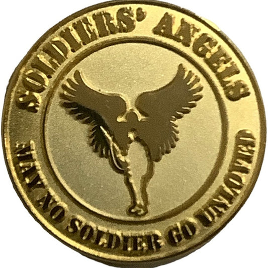 Soldiers' Angels; May No Soldier Go Unloved Challenge Coin, Gold, LN 2005
