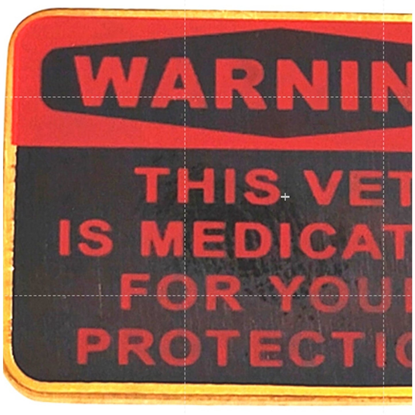 Novelty Hat Pin "WARNING THIS VET IS MEDICATED FOR YOUR PROTECTION" 1‑1/4" × 1"