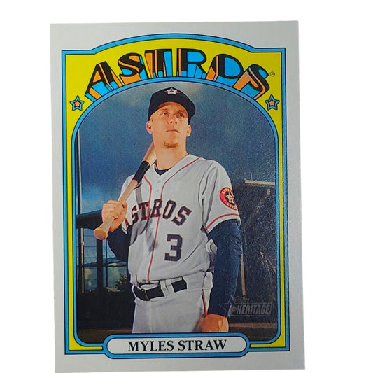 2021 Topps Heritage Myles Straw 272 Houston Astros Outfield Speedster VG/EX