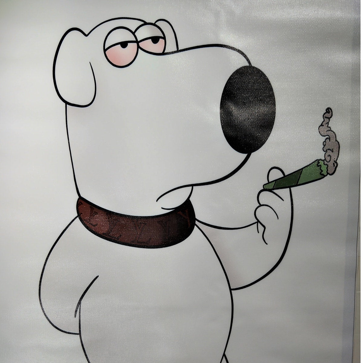 Cartoon Dog Smoking Funny Poster – Cool Humor Wall Art Print (Unframed, 12x18")