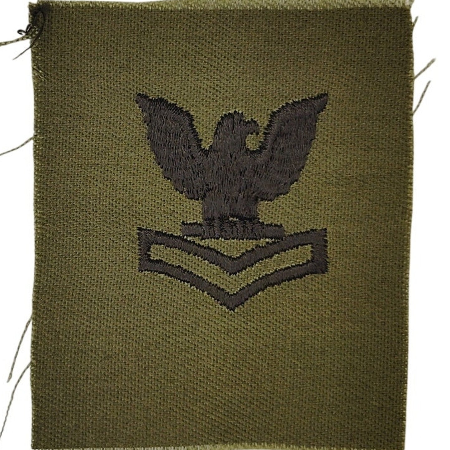 US Navy PO2 E‑5 Subdued OD Rating Device Patch 2‑1/4" × 2‑3/8" Sew‑On