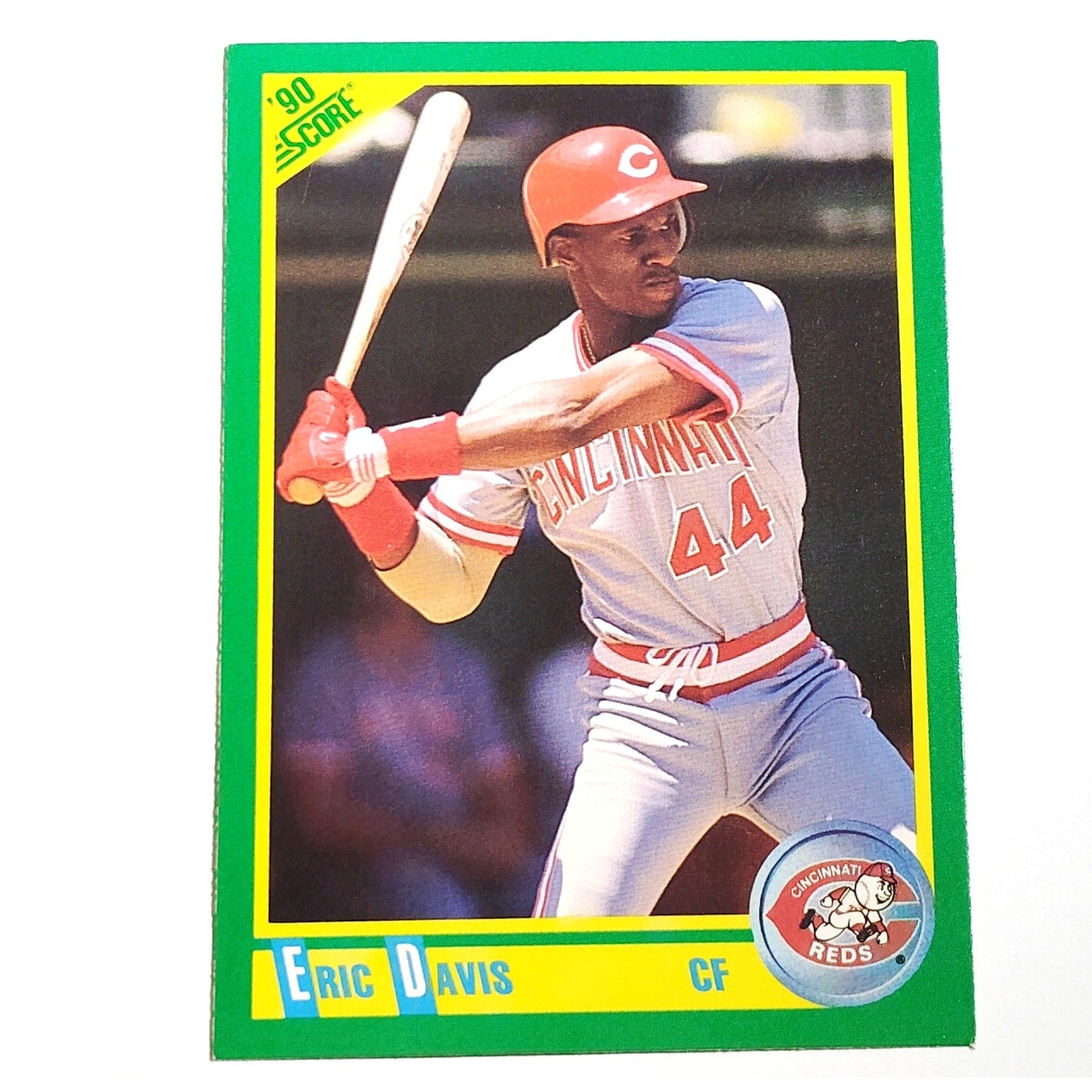 1990 Score Eric Davis #44 Cincinnati Reds Center Fielder All Star MLB EX