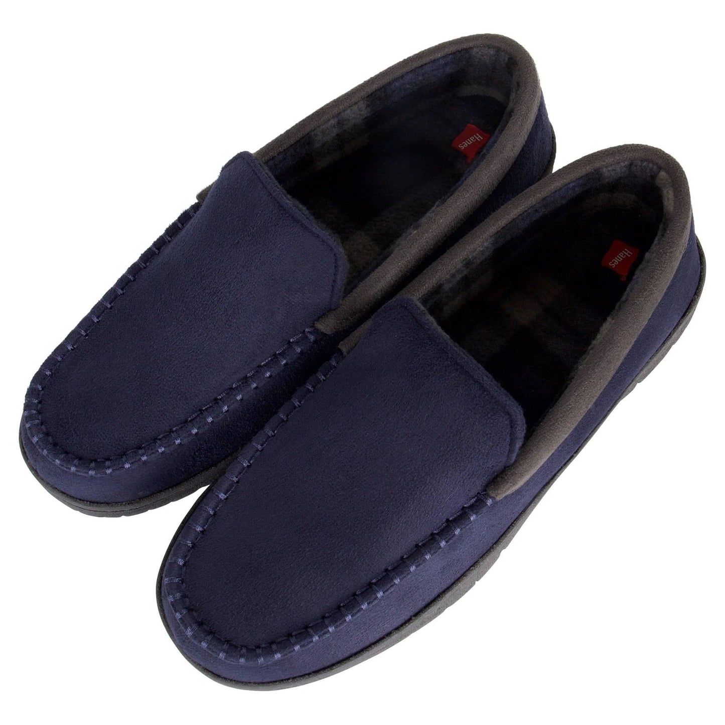 Hanes Small Men's Moccasin Slipper House Shoe, ID/OD Sole, Memory Foam, Fresh IQ
