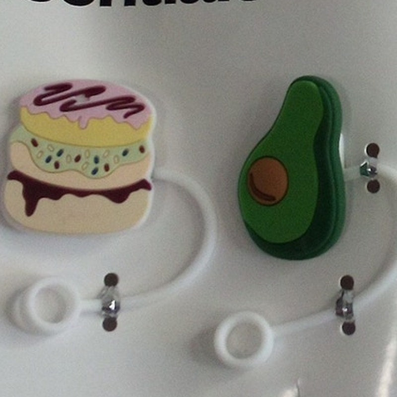 4pk Donut/Avo/Hot Dog/Lips Straw Covers, Room Essentials, Silicone Straw Toppers
