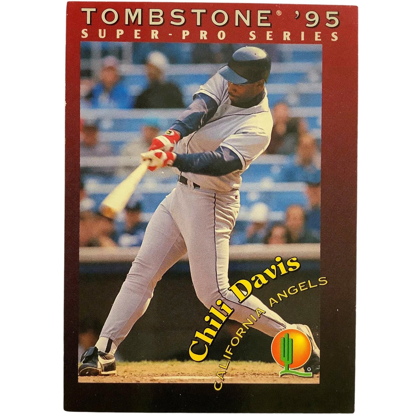 Chili Davis, California Angels, 1995 Tombstone Super-Pro Series, Card 7, EXC