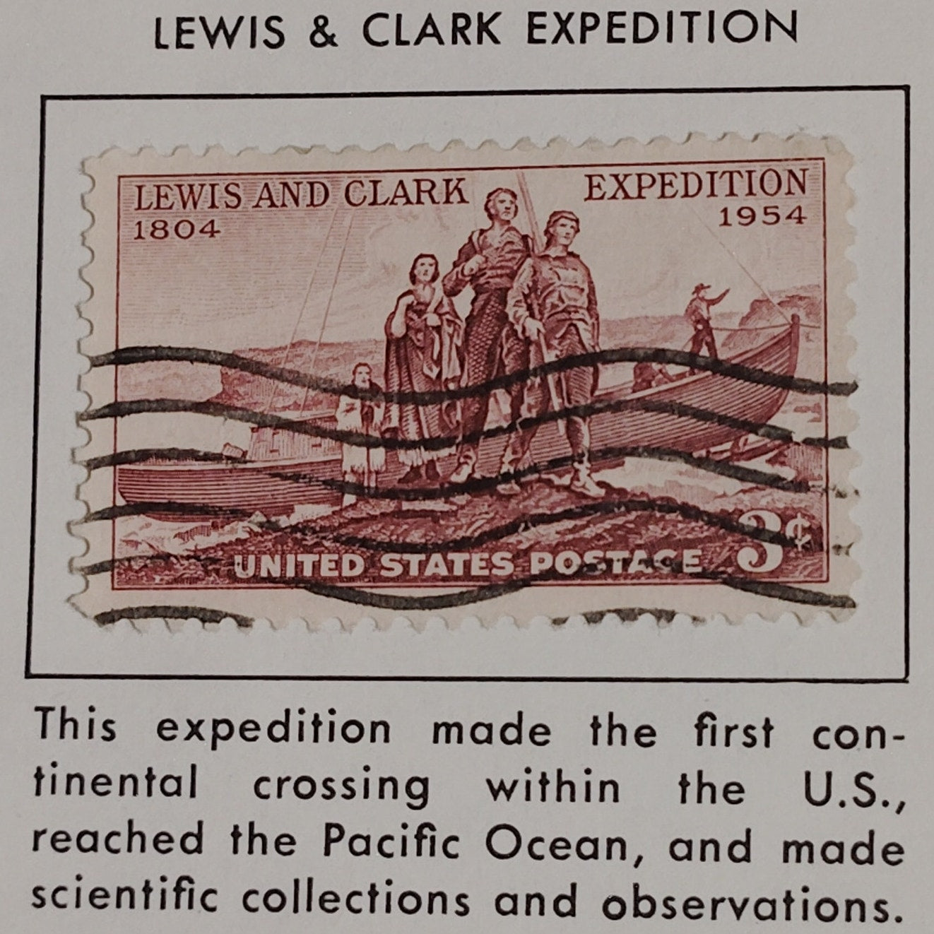 1954 3¢ Lewis and Clark Expedition Stamp Scott #1063 150th Anniversary Sacagawea