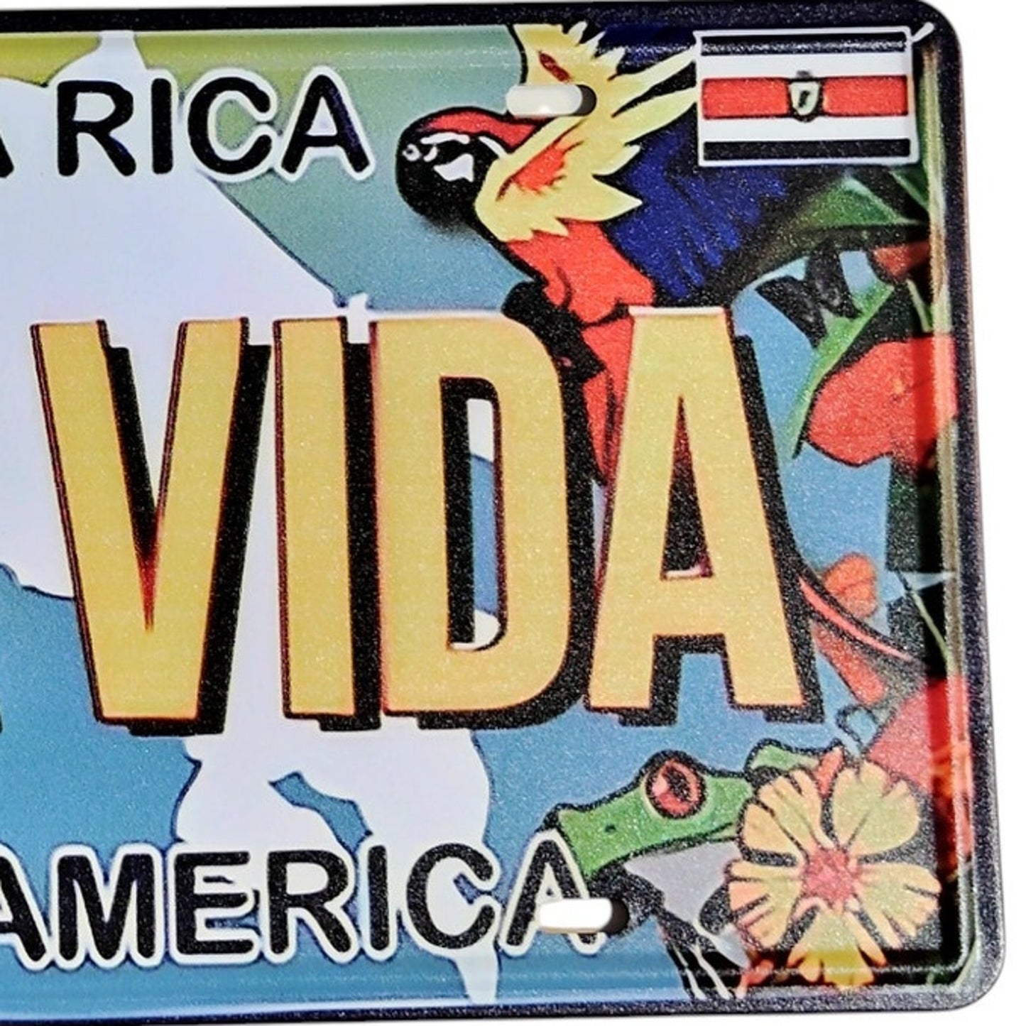 Costa Rica Pura Vida License Plate – Centroamerica Design – Standard 12" x 6" Tin Vanity Plate