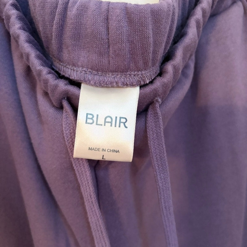 Blair Women's Purple Short Sleeve Sweatshirt & Sweatpants Lounge Set L