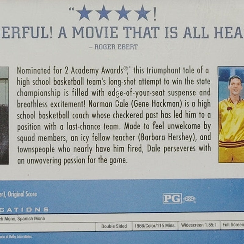 Hoosiers (DVD, 2003) – Inspirational Sports Drama Starring Gene Hackman