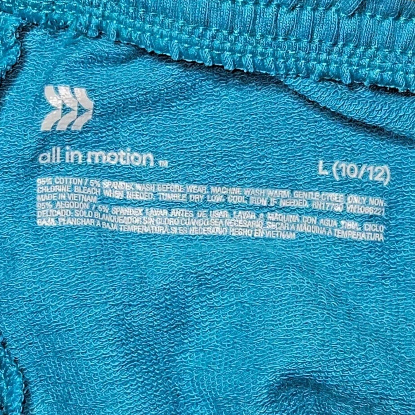 Girls' Performance Shorts – Teal Green, Size L (10/12), Mid-Rise Activewear