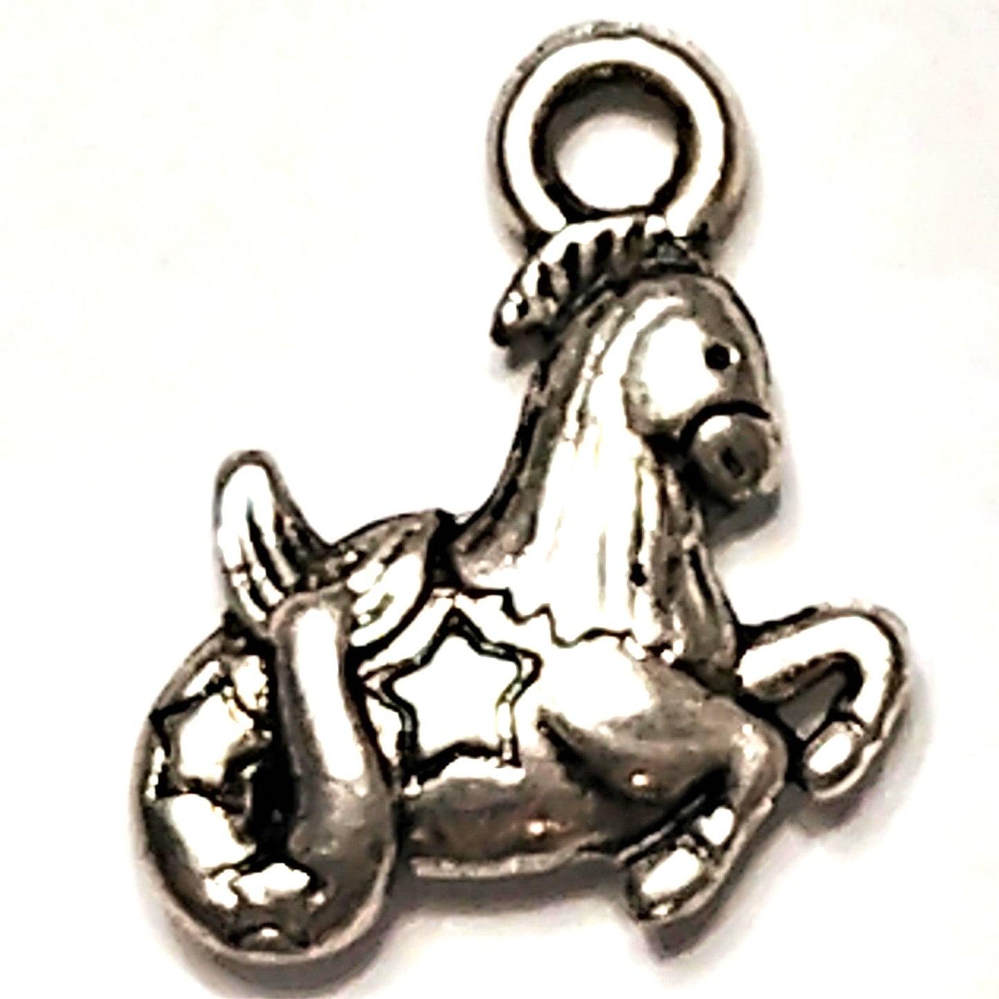 Zodiac Charm Capricorn Patinated Silver‑Tone 1/2" Goat‑Fish Pendant Astrology
