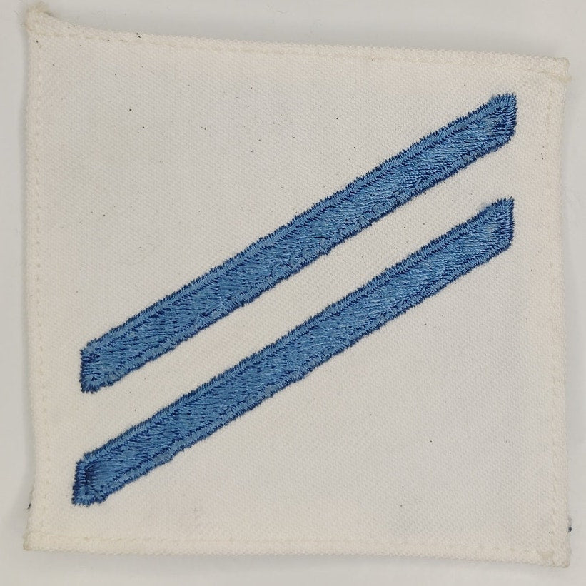 Vintage US Navy Seaman Apprentice E‑2 Blue Stripes on White Patch NOS 3"