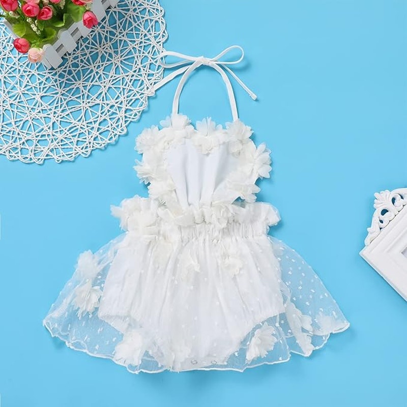 Baby Girl 1st Birthday Lace Tulle Romper Dress with Crown 18–24 Months