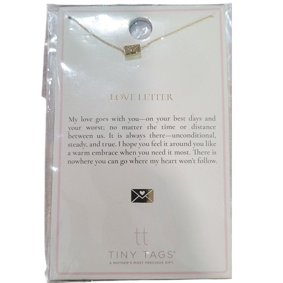 Tiny Tags 14K Gold Ion Plated Love Letter Pendant Necklace – Gold