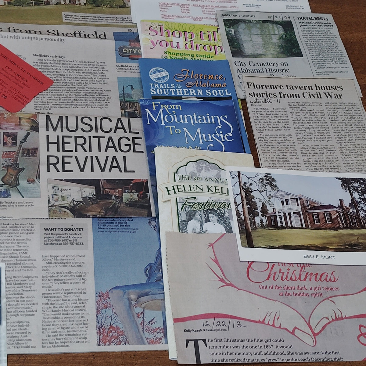 Tuscumbia, Alabama 2009 Travel Ephemera Collection - Vintage Memorabilia Lot