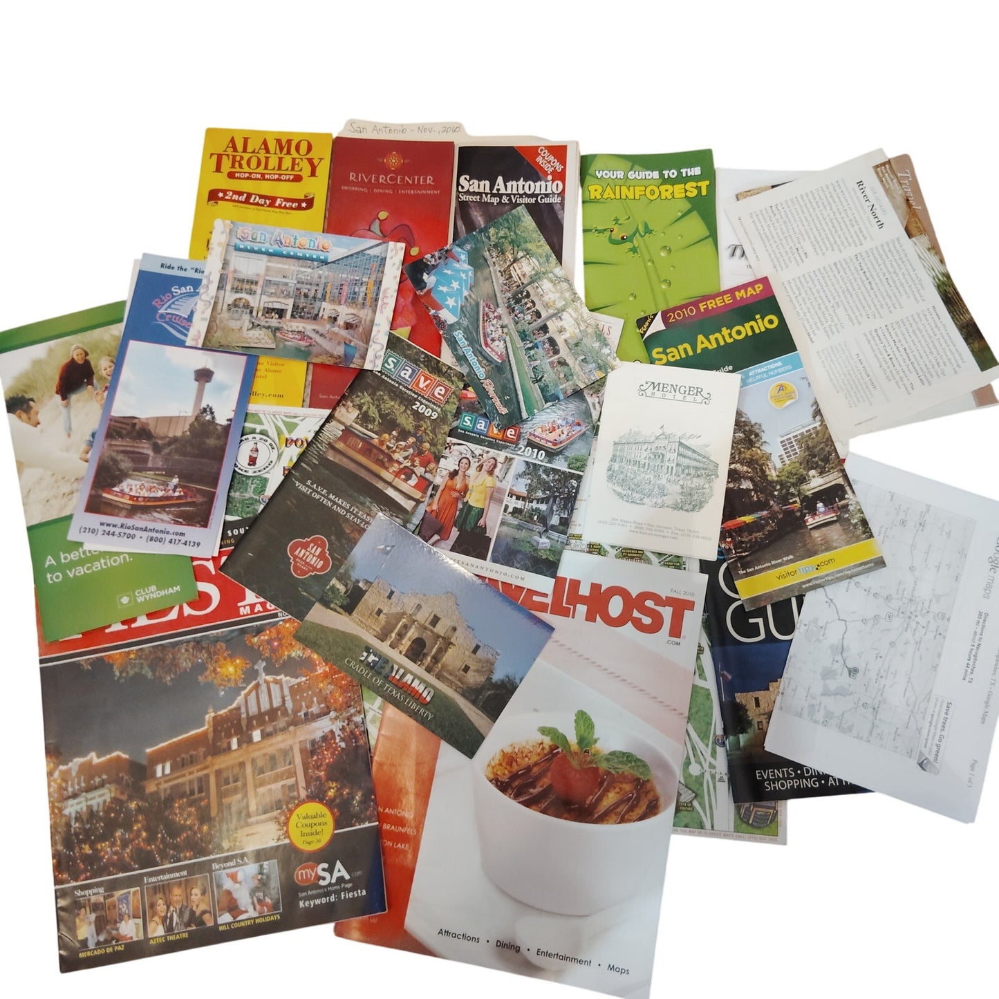 2010 San Antonio TX Travel Ephemera Lot Maps Guides Brochures 2 Lbs