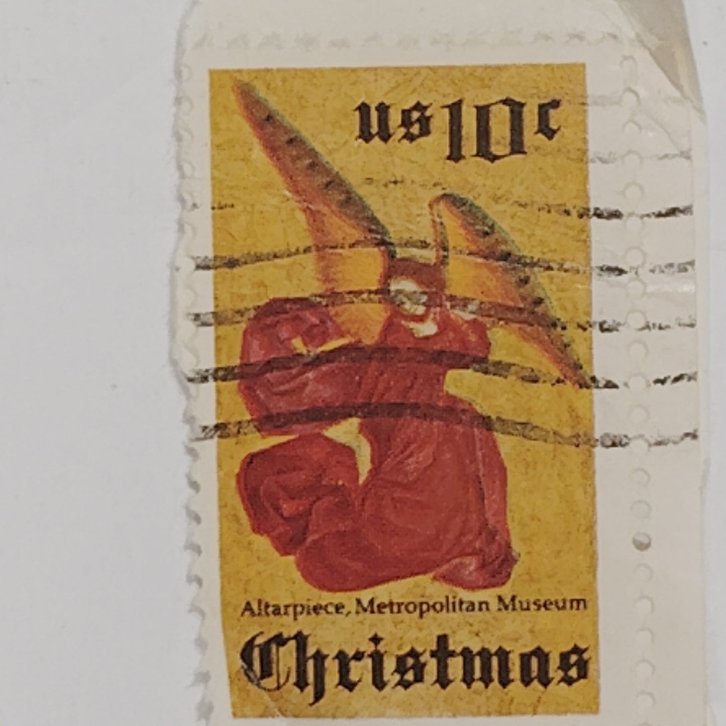 1974 Angel with Trumpet – 7 Used 10¢ USPS Christmas Stamp – Melozzo da Forlì
