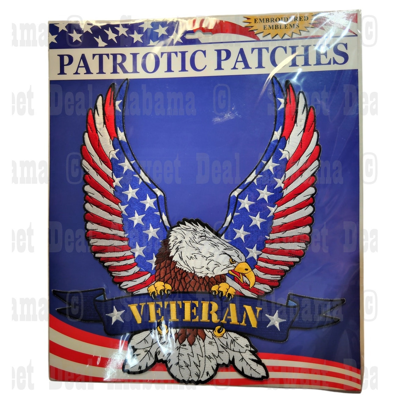 Eagle Emblems Patch – USA Veteran Eagle – 12-1/2” Embroidered, No.PM9097