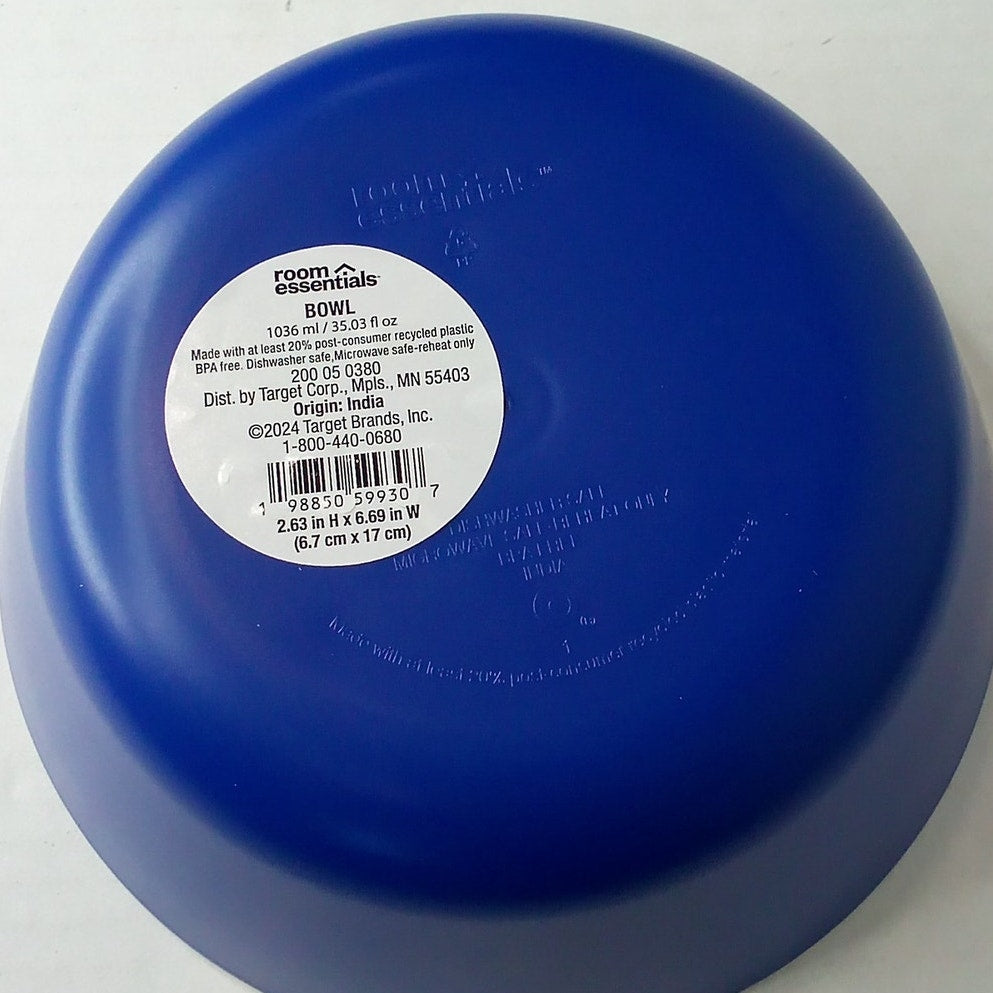 12-PK Room Essentials 35 fl oz Cereal Bowl – 2.63" H × 6.69" W Blue – 12‑PK